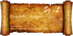 Szajkó Lajos névjegykártya